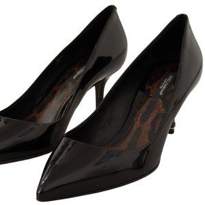 Dolce&Gabbana Women Black Pumps Patent Leather Pointed Toe High Heel Shoes EU 37